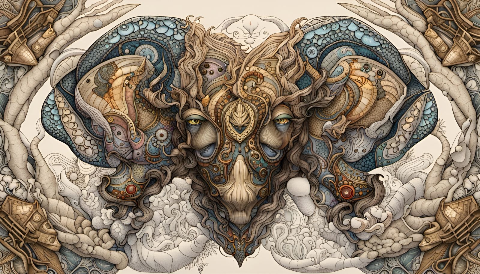 Anthropomorphic Tasmanian Devil with Celtic Fractal Art