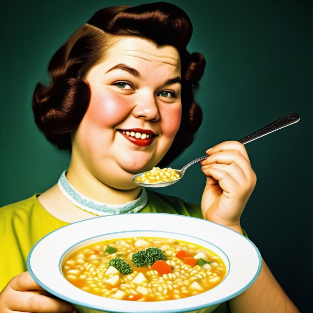 1950s Pin-Up: Scandinavian Woman with Soup