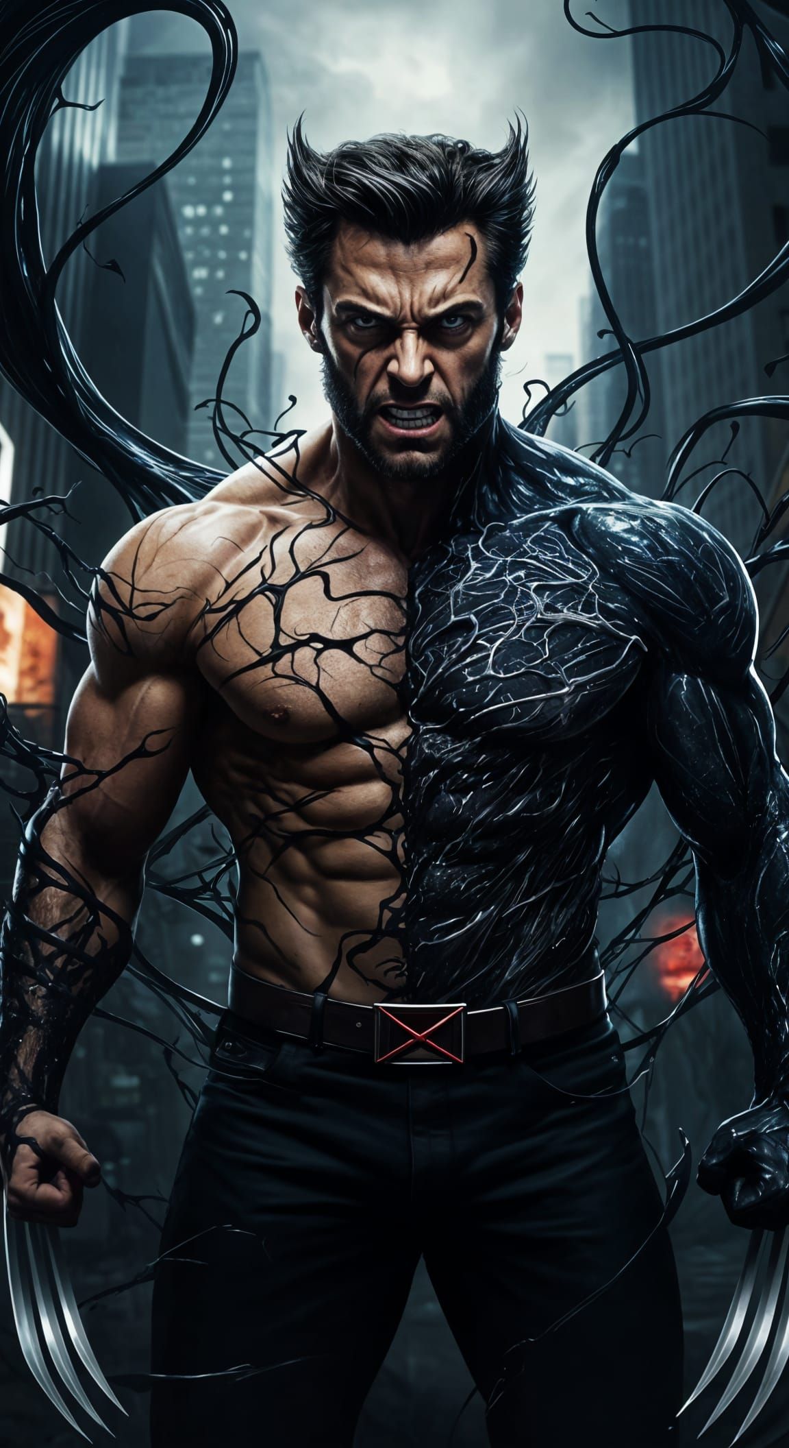 Wolverine merged with the venom symbiote.