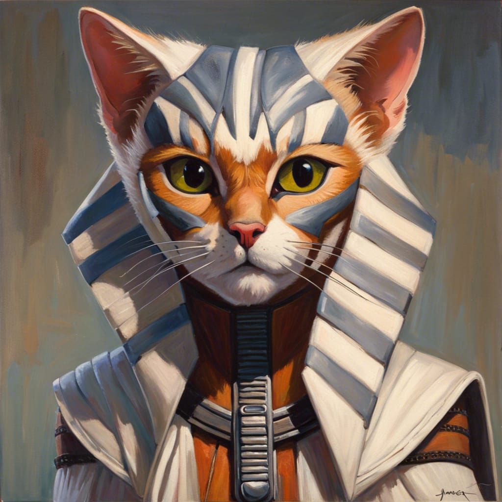 Ahsoka Cat as Oil Painting by Gurney