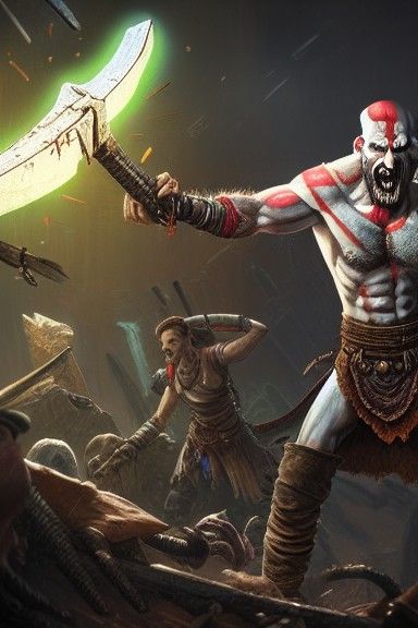 Rick Sanchez as Kratos in God of War Style