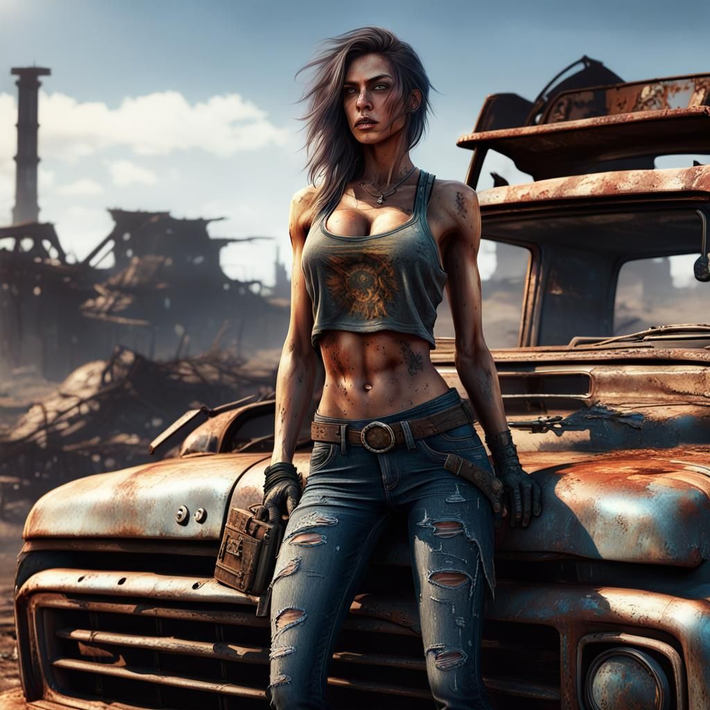 Post-Apocalyptic Beauty in Barren Wasteland