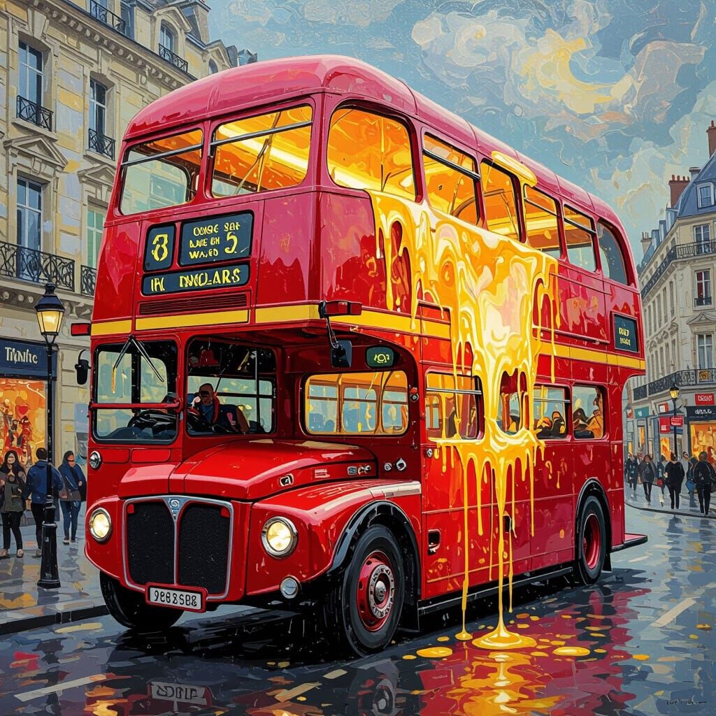Melting Double-Decker Bus Reveals Surreal Interior