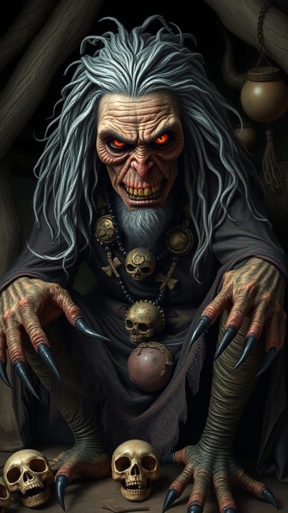 Creepy Baba Yaga in her Chicken Leg Hut