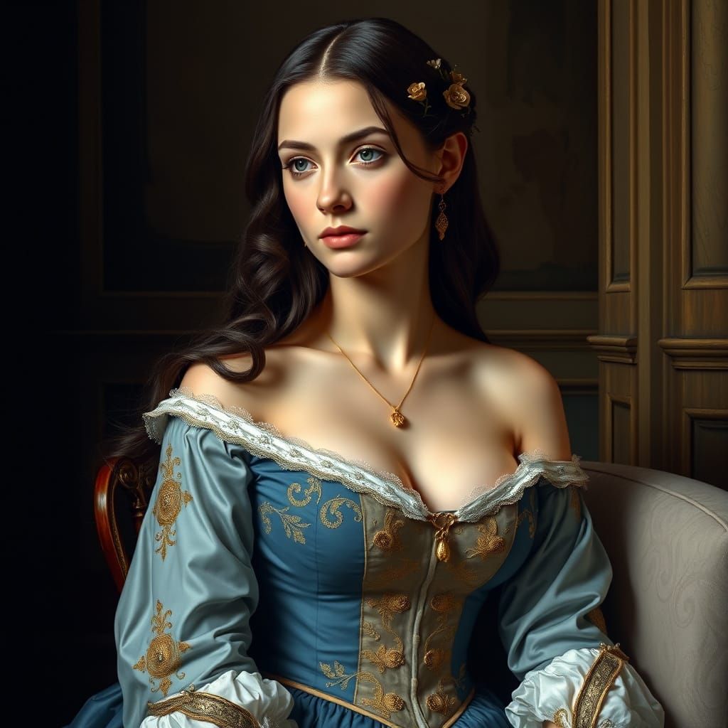 Elegant Irish Noblewoman in Renaissance Attire