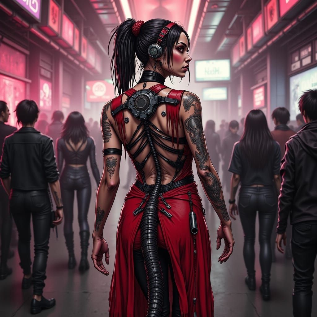 Cyberpunk Goddess with Scorpion Tail