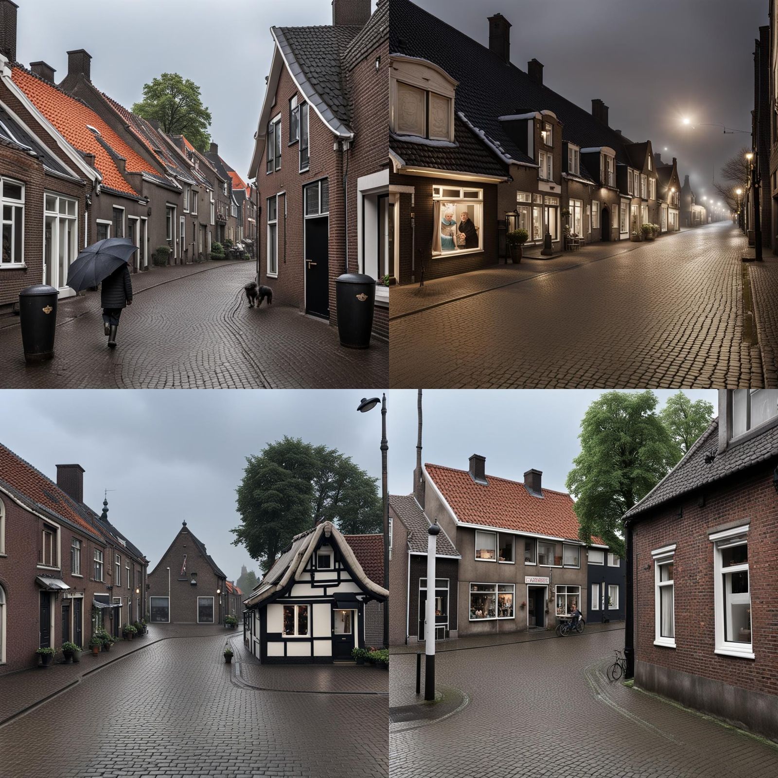 Stormy Night in Old Village: Matte Painting