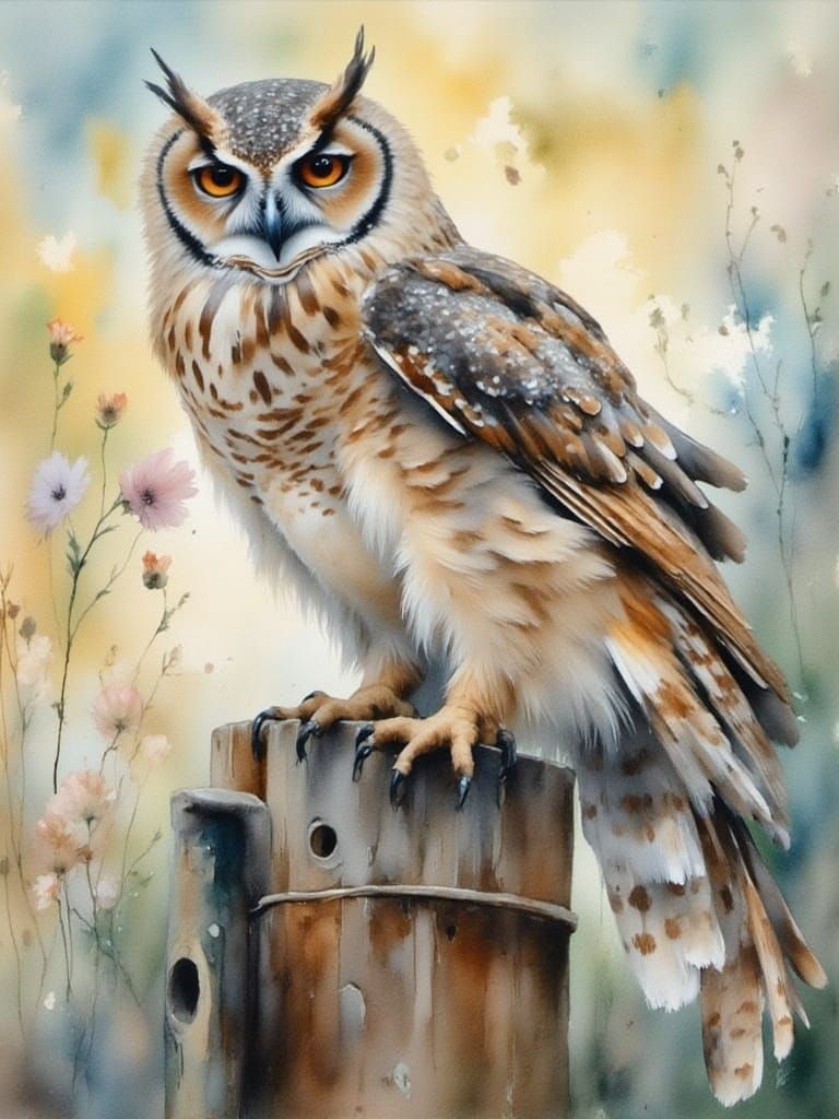 Old School Style Image of an Owl