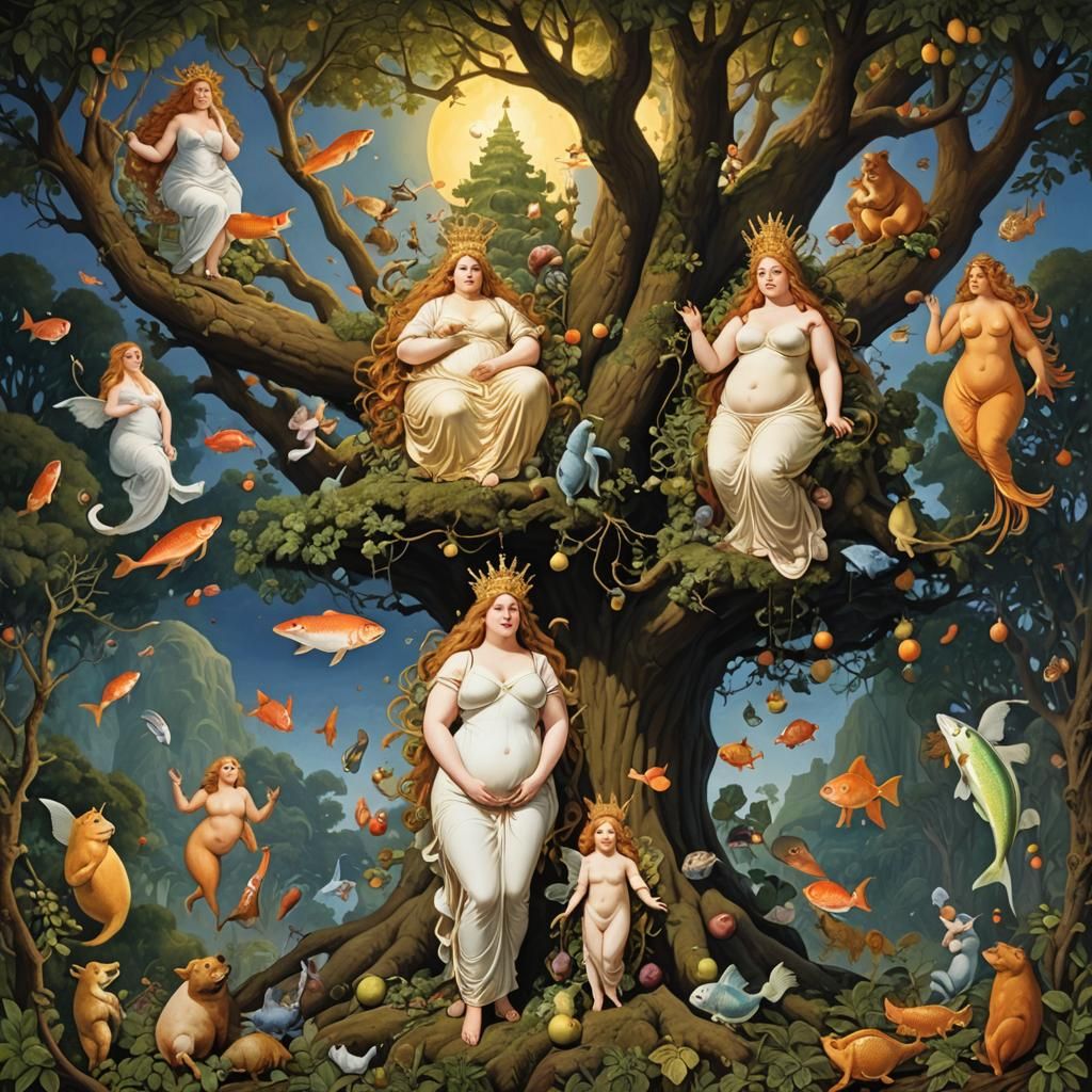 Surreal Goddesses and Climbing Canids in Dreamscape