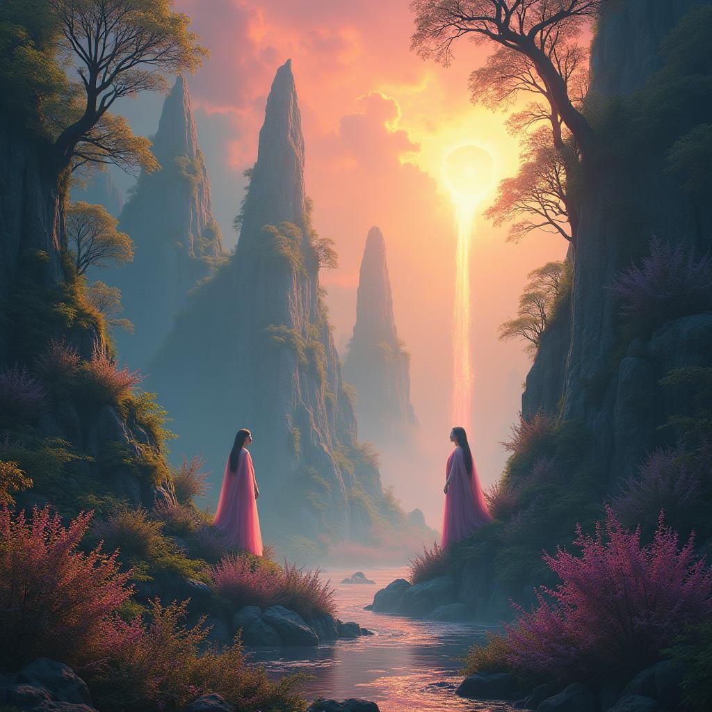 Ethereal Goddesses in a Dreamlike Realm