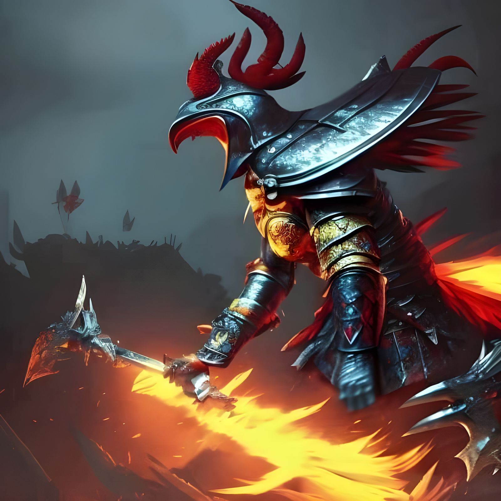 Rooster Knight Ready for War: 3D Game Art