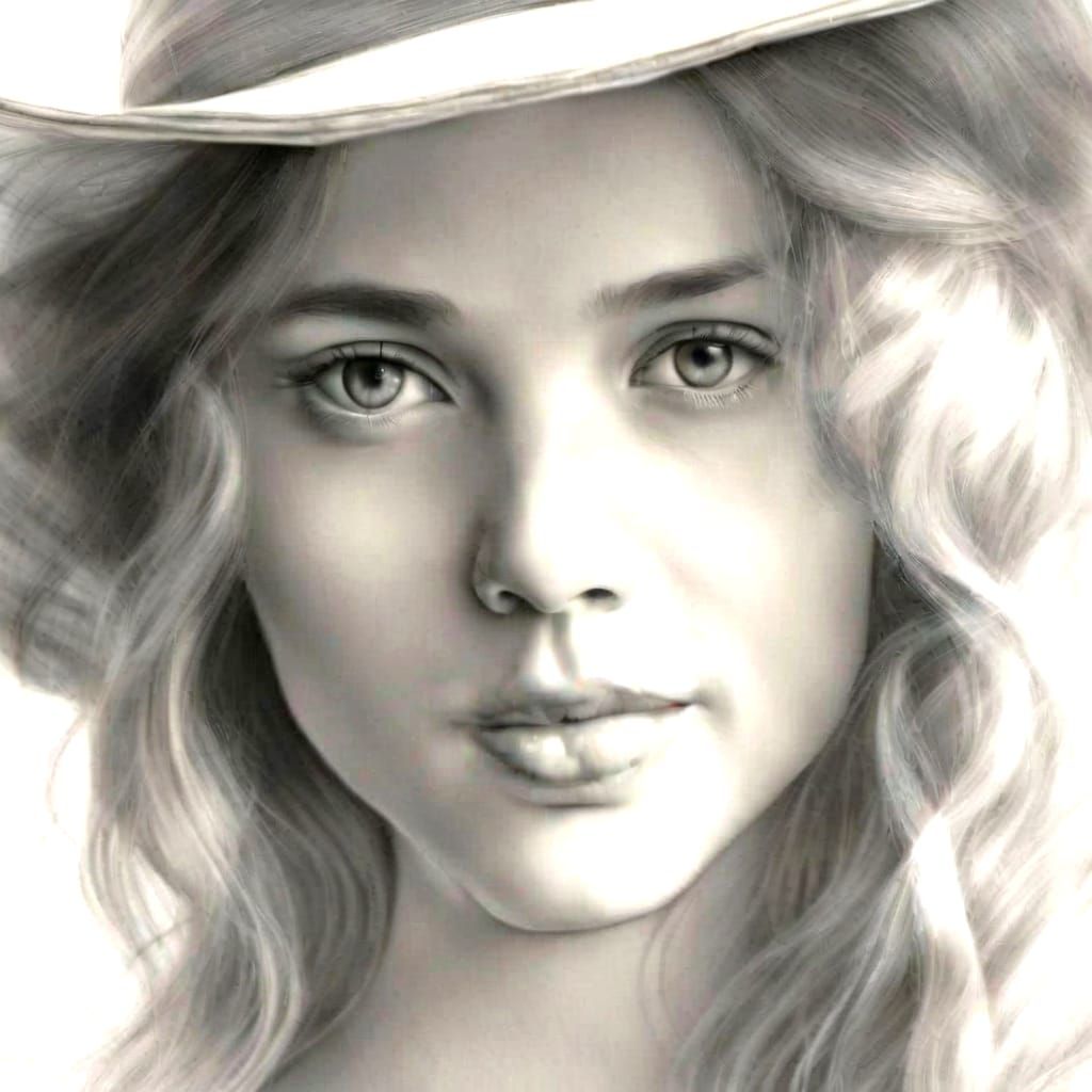 Italian Opera Singer Vittoria Puccini in Pencil Drawing