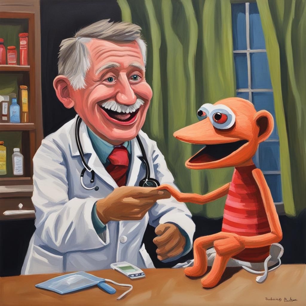 Doctor's Sock Puppet Cheers Up Young Patient