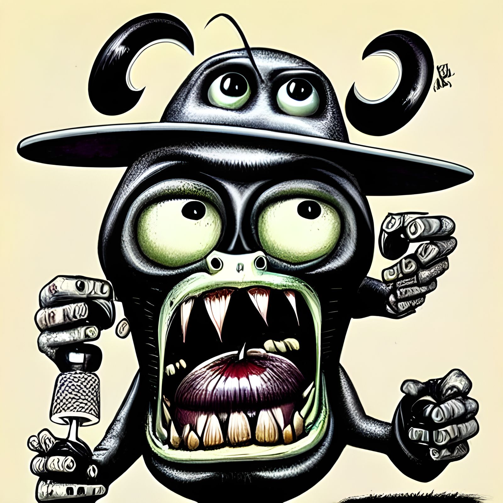 Grotesque Figure in Lowbrow Art Style