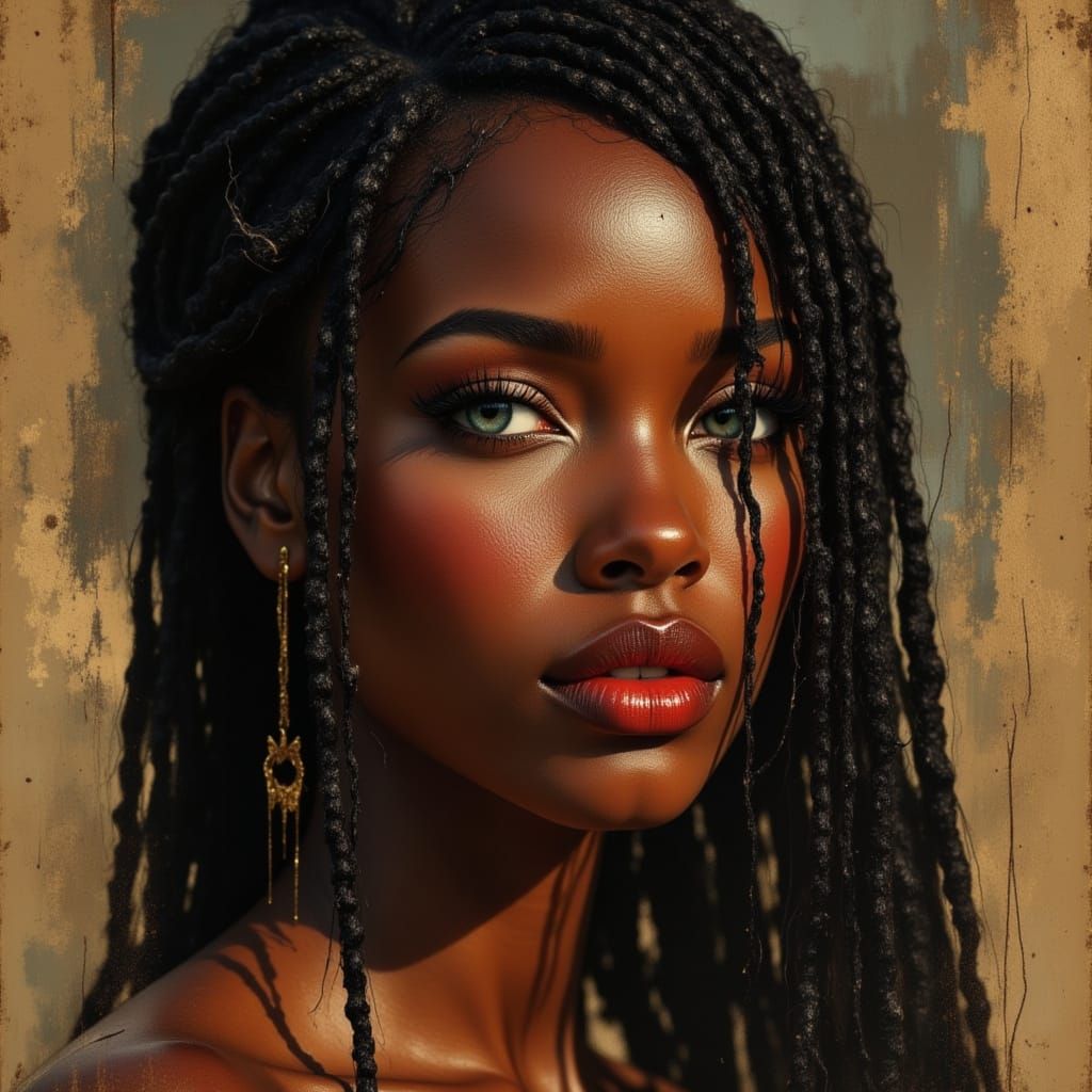 African Goddess Portrait in Vogue Style
