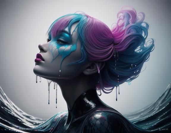 Ethereal Woman Made of Light: Candy Art