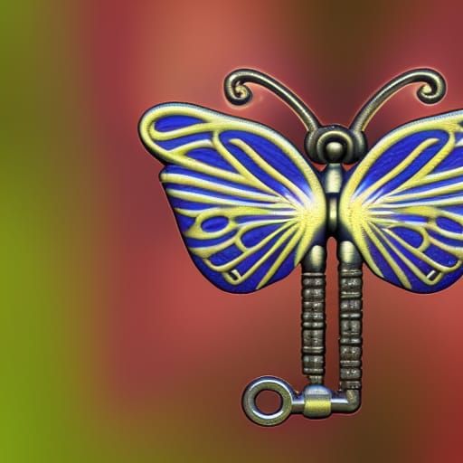 Butterfly Skeleton Key: AI Generated Art