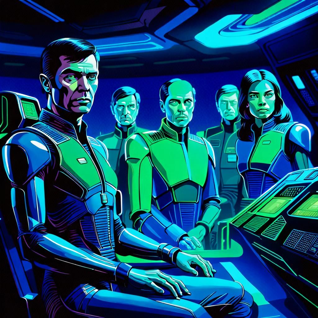 Vulcan Crew in Spaceship Control Room