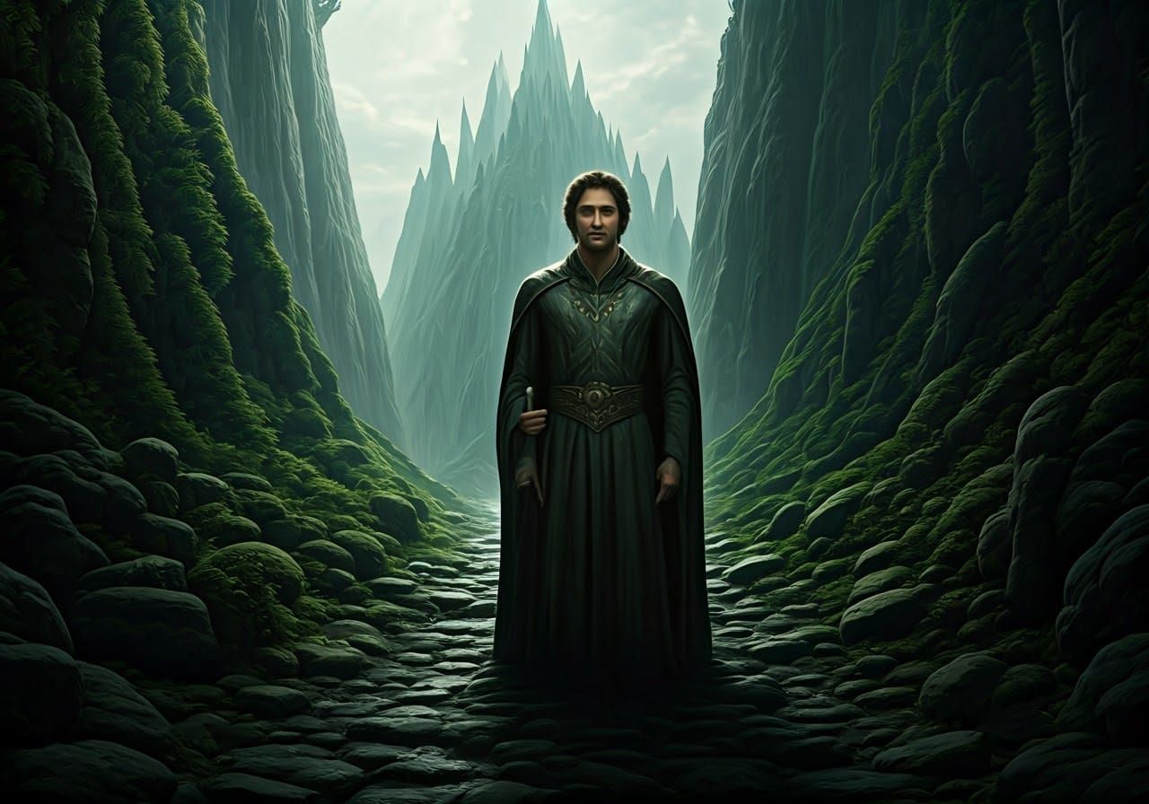 Hyperdetailed Lothlórien Painting in Comic Book Style