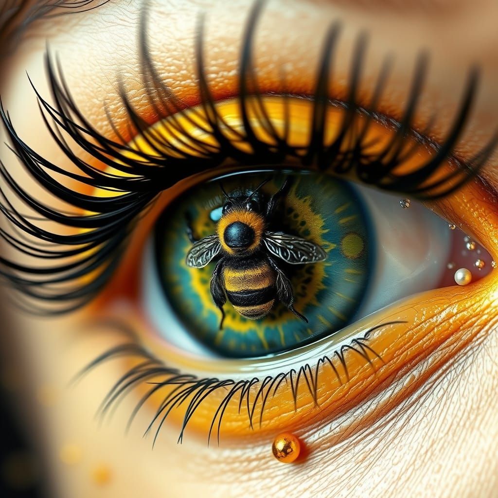 Exotic Bee Eye with Gold Diamenties