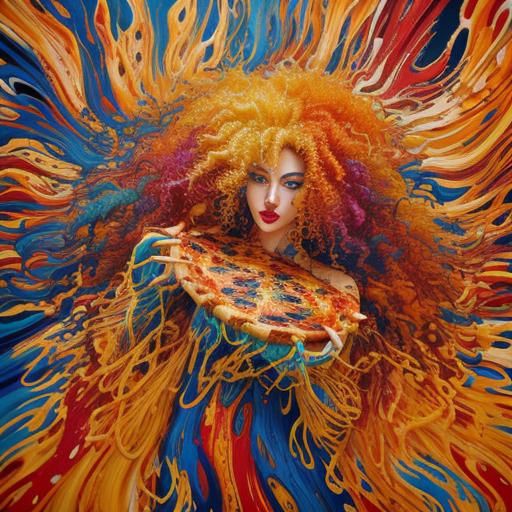 Abstract Expressionism: Woman in Pizza Dress