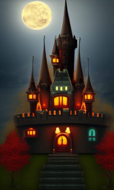 Cinematic Halloween Castle in Epic Style