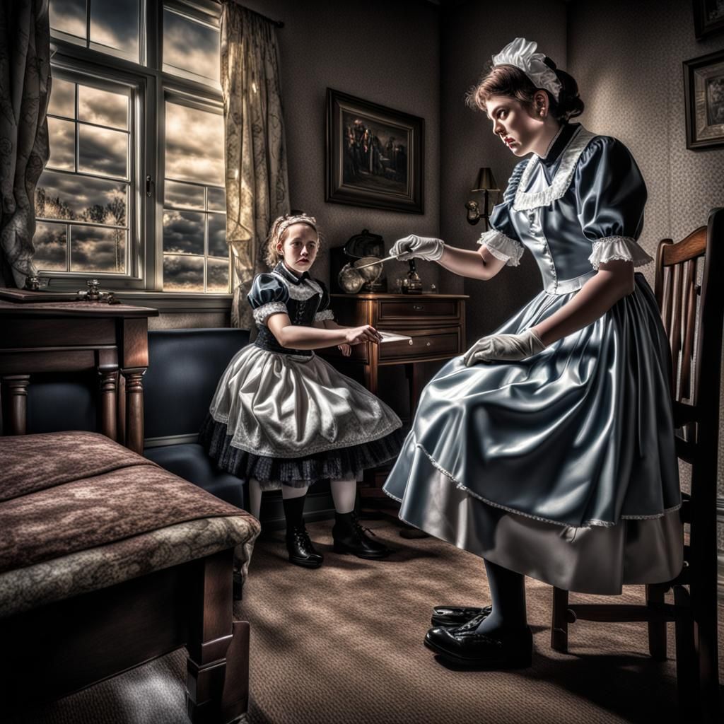 Sissymaid Spanking in Hyperrealistic, Sharp Focus