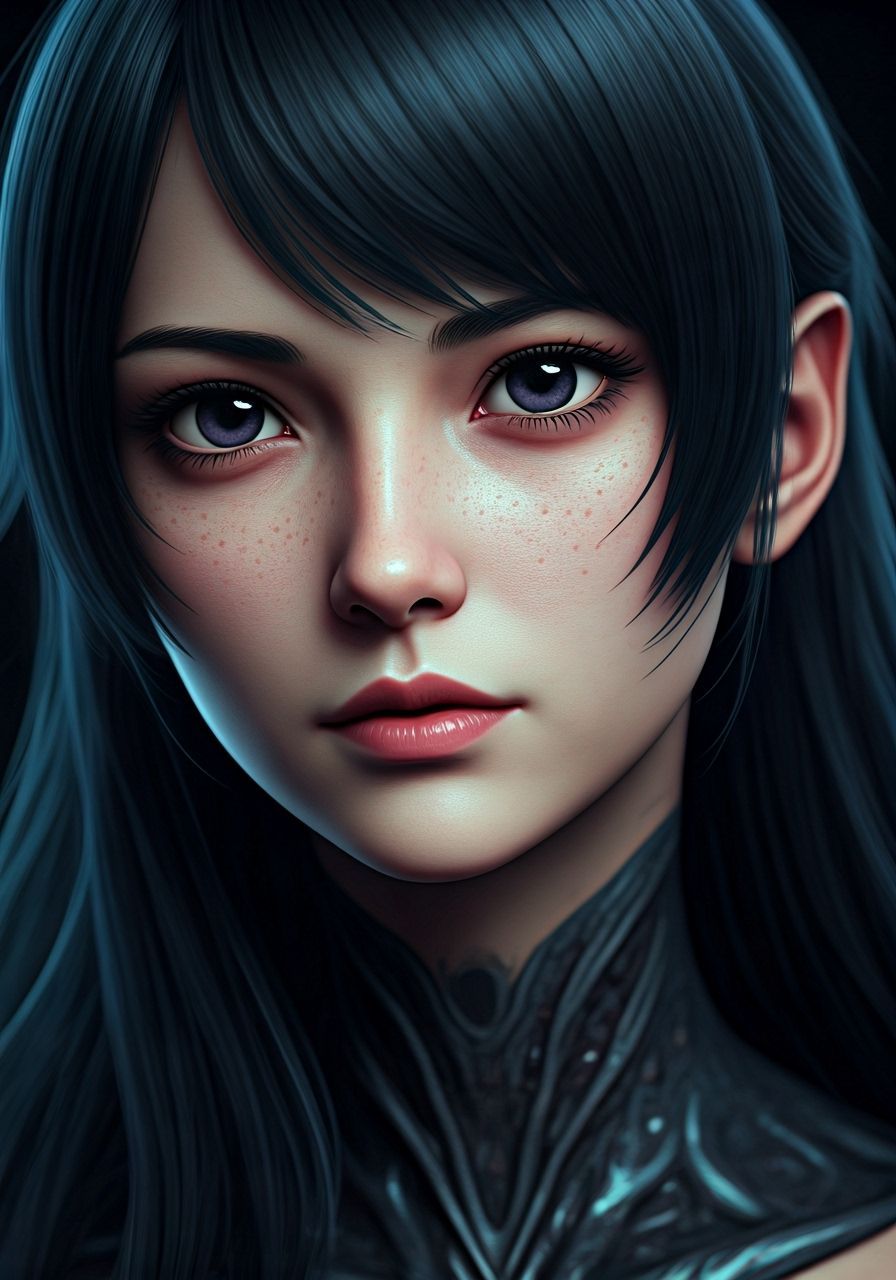 Xenomorph Woman in 3D Anime Style