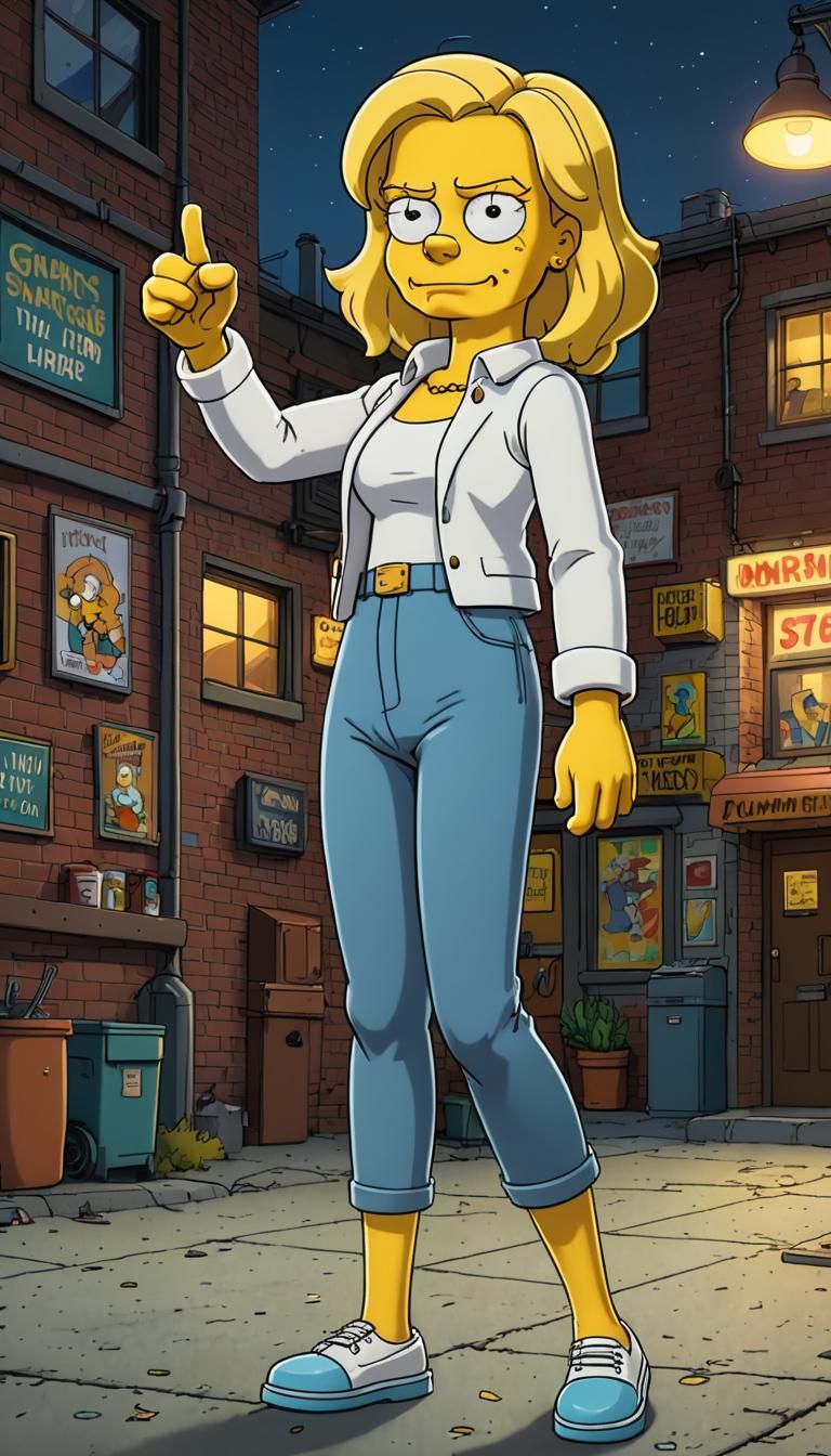 Margot Robbie as a Simpsons character