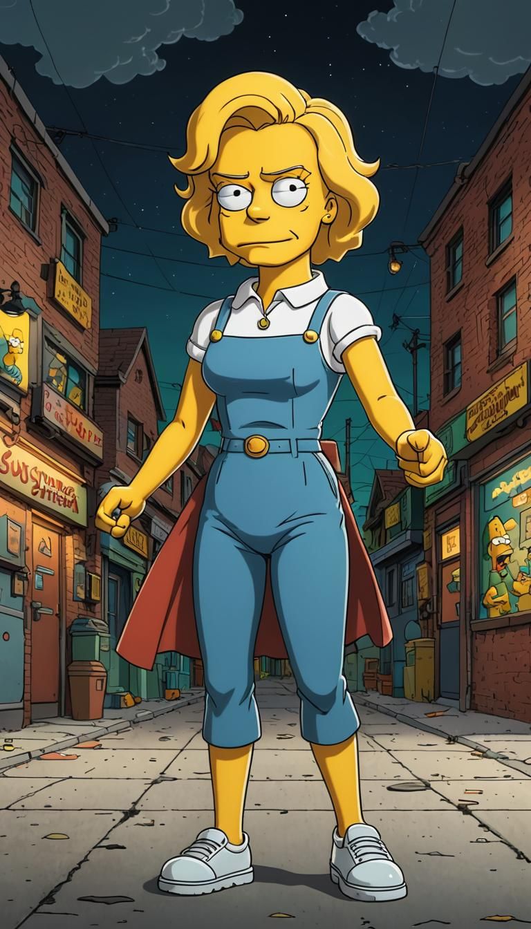 Margot Robbie as a Simpsons character