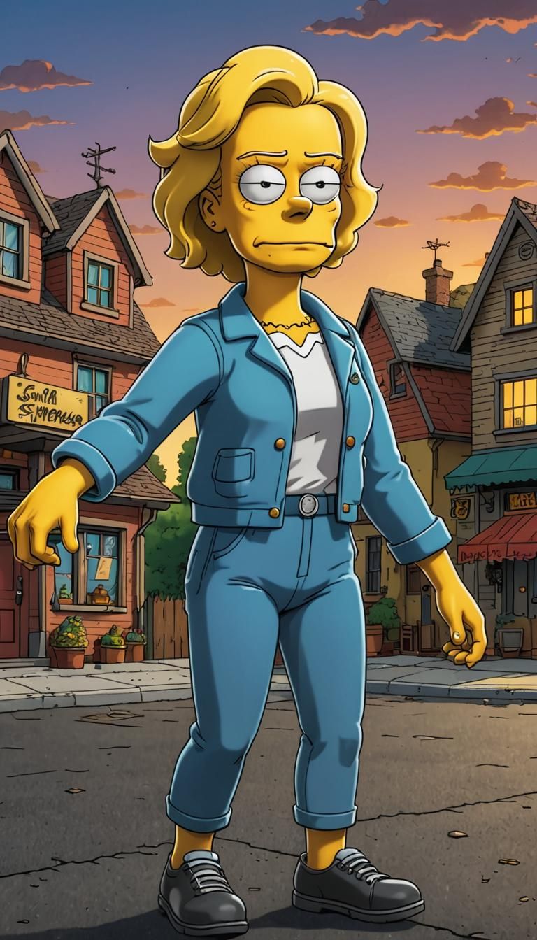 Margot Robbie as a Simpsons character
