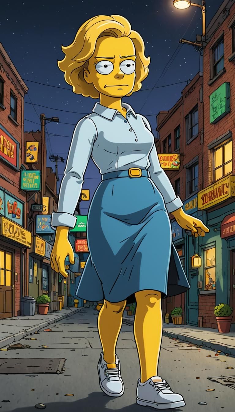 Margot Robbie as a Simpsons character