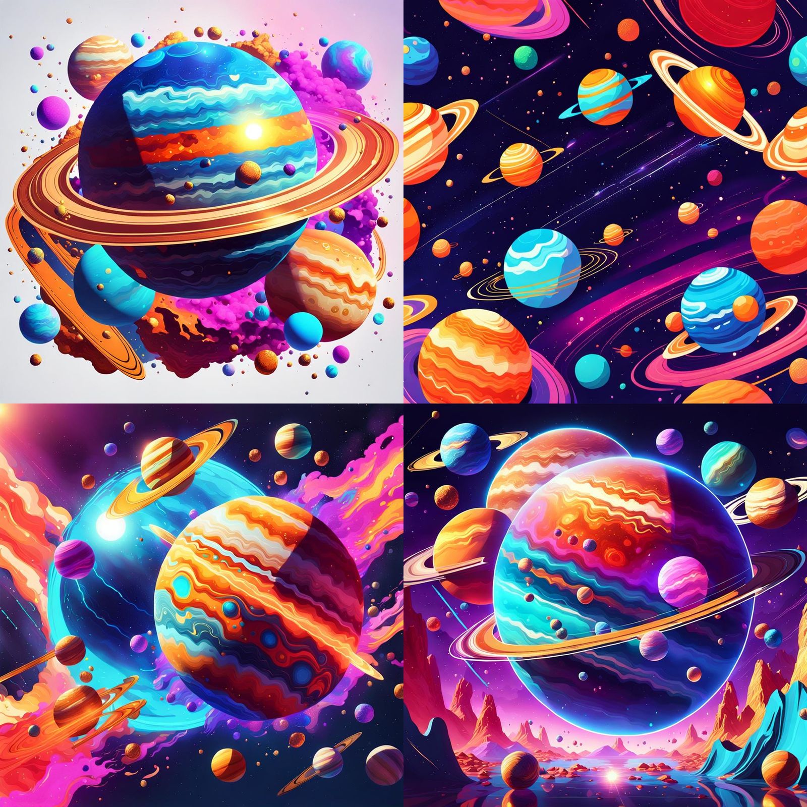 Pop Art Explosion: Venus, Poseidon, Jupiter, Mars