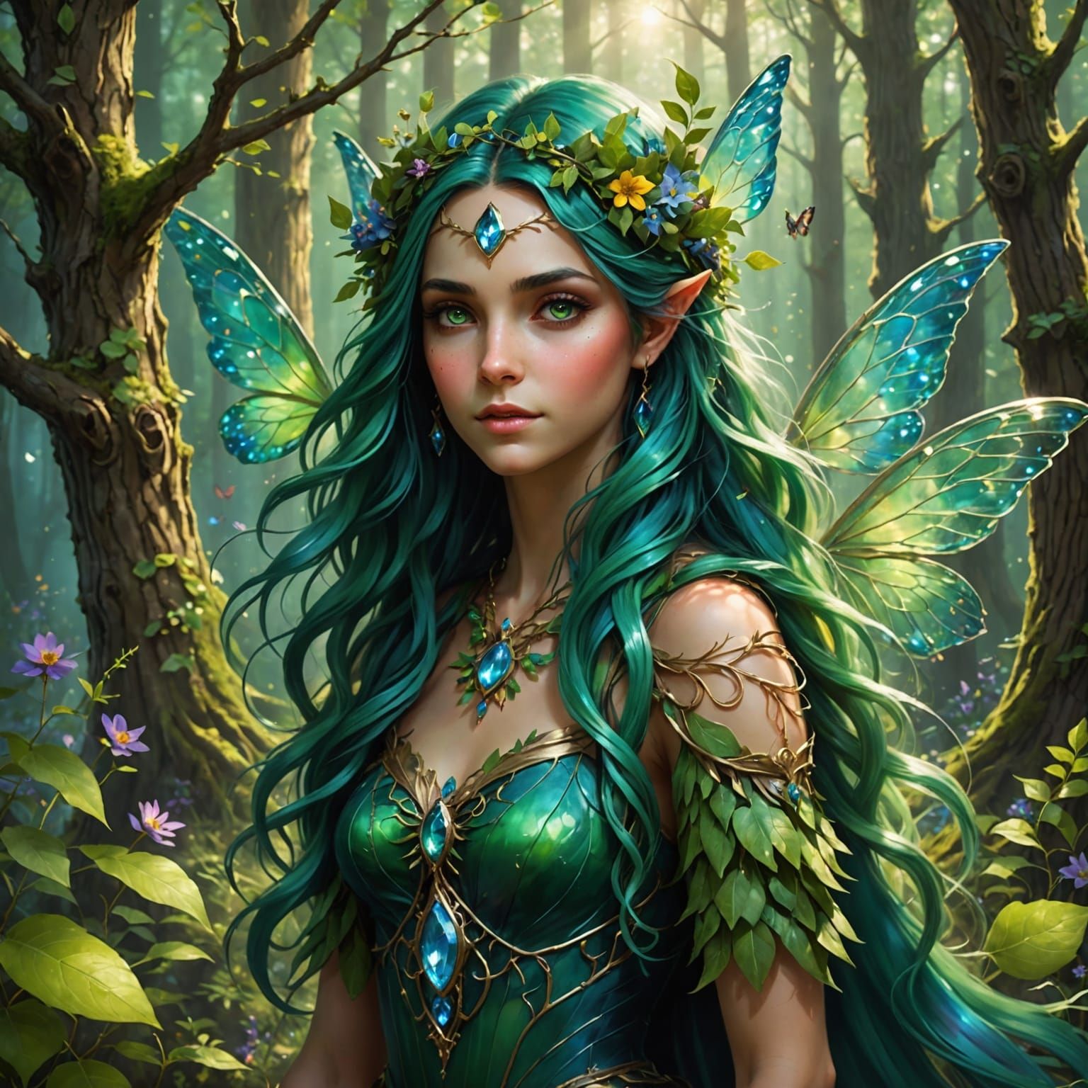 Guardian of the Woods in Enchanted Nature Setting