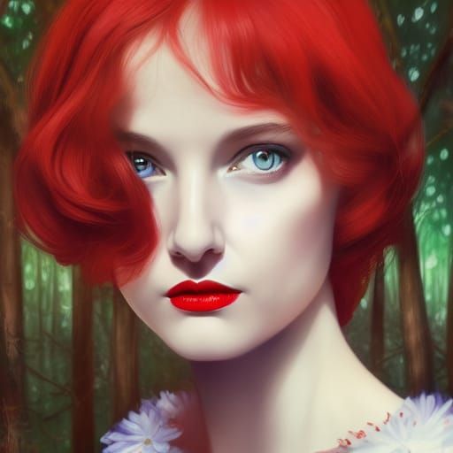 Fly Agaric Woman Portrait in Fantasy Art Style