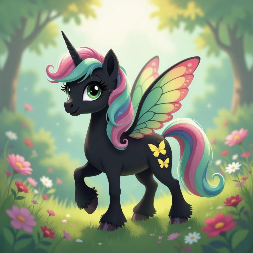 My Little Pony Unicorn with Butterfly Wings in Fairytale Lan...