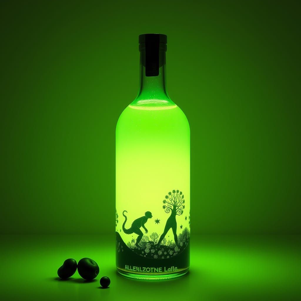 Surreal Bottle of Luminous Armpit Growth Serum