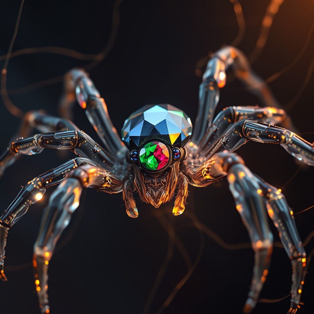 Crystal Goddess Spider in Luminous Splendor