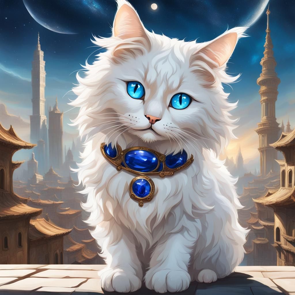 Celestial City Cat in Renaissance Style