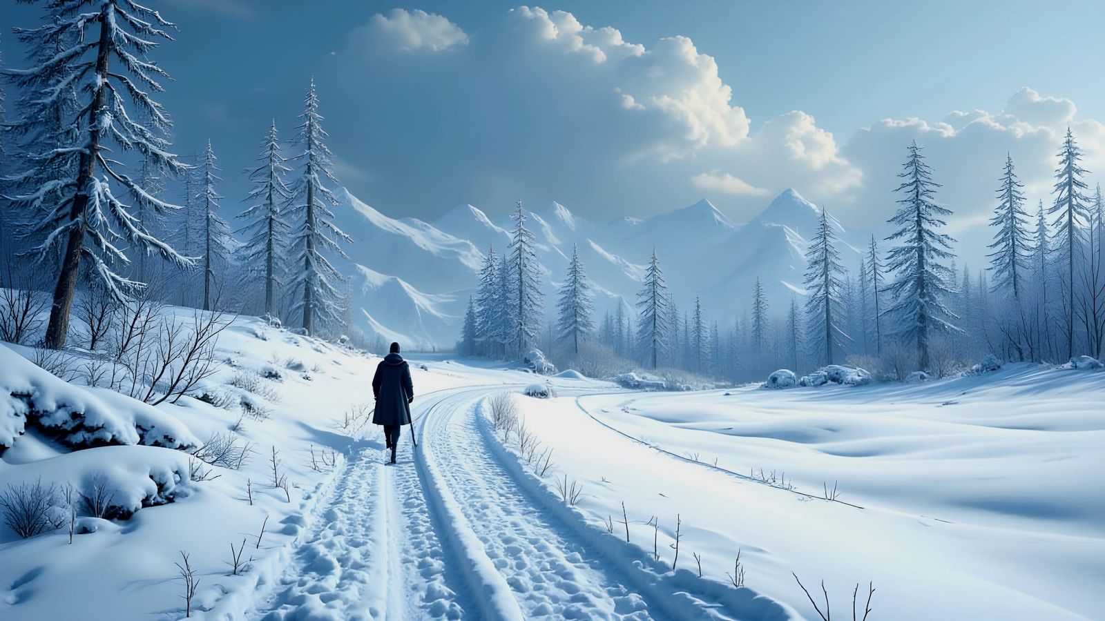 WINTERREISE Solitary Walker Illustration