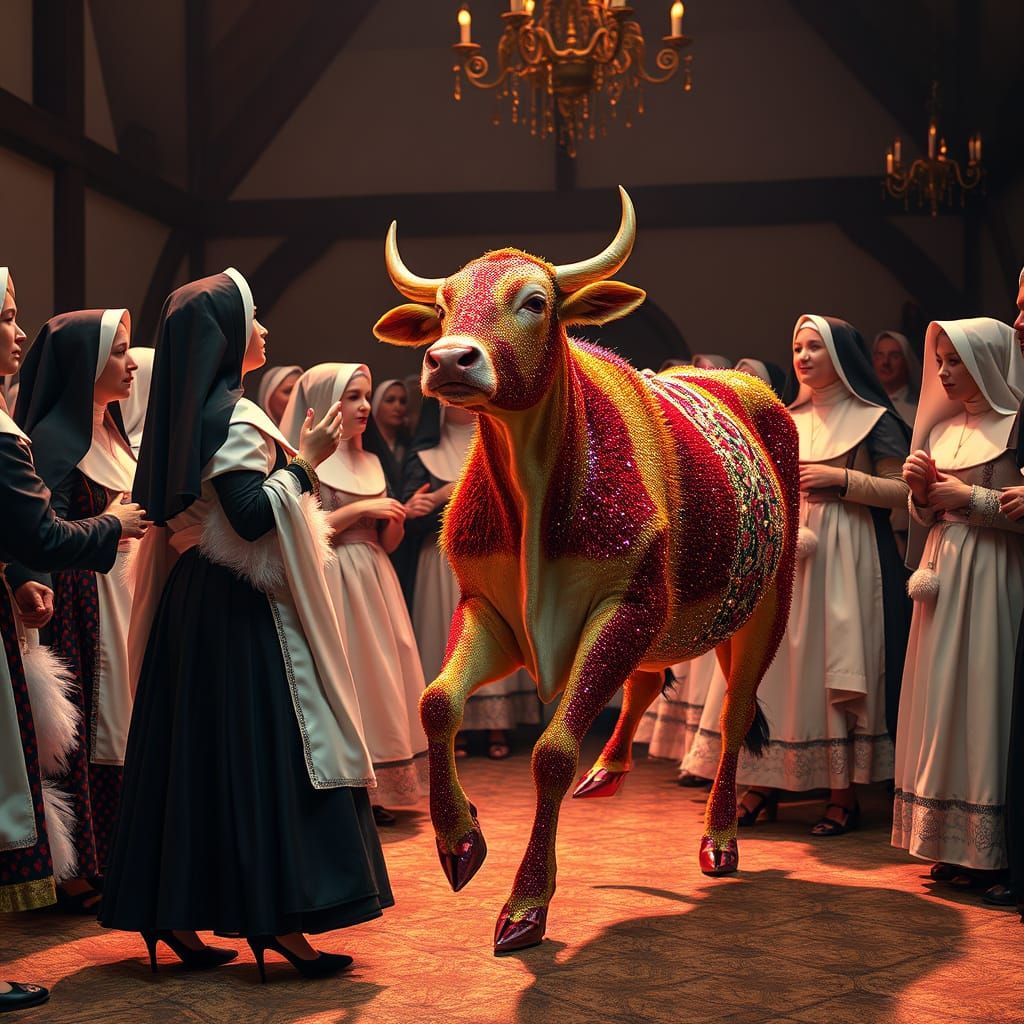 Eccentric Bavarian Scene in Vibrant, Whimsical Style