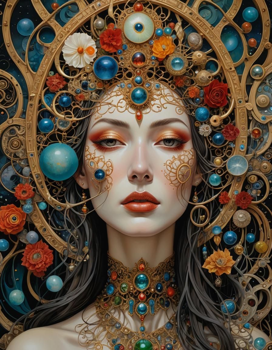 Dreamlike Surrealist Portrait in Hyper-Detailed Style