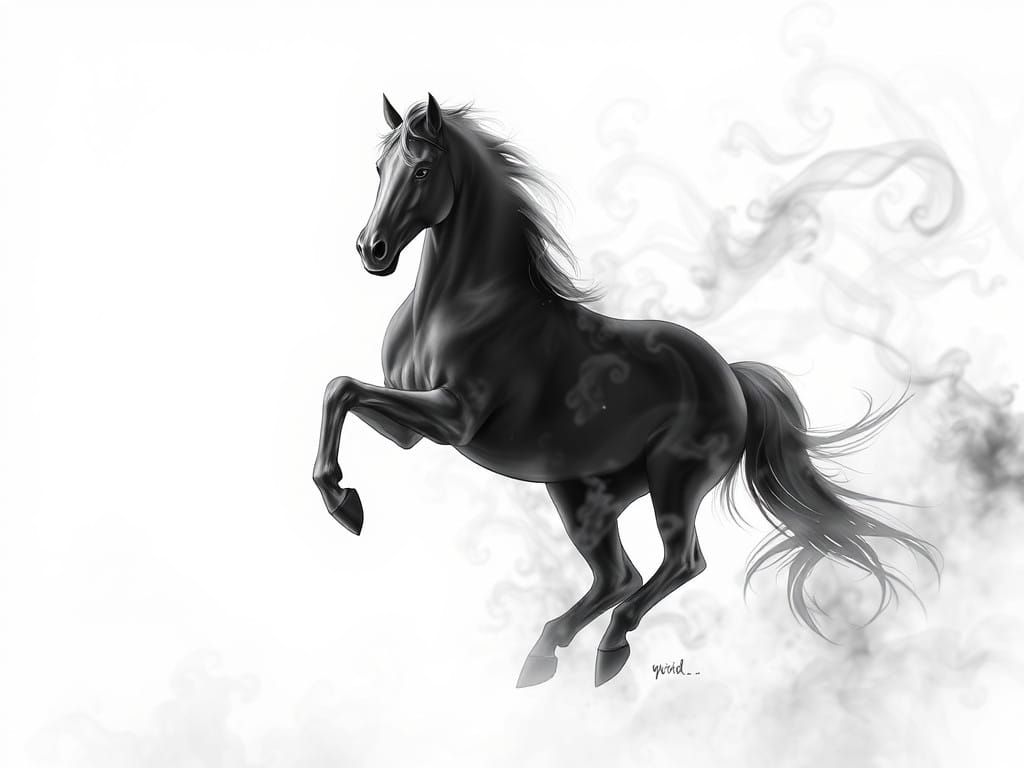 Dark Lord's Ominous Void Warhorse Illustration