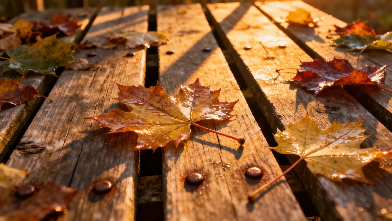 rustic wood planks, rusty nails, gaps between them. large we...