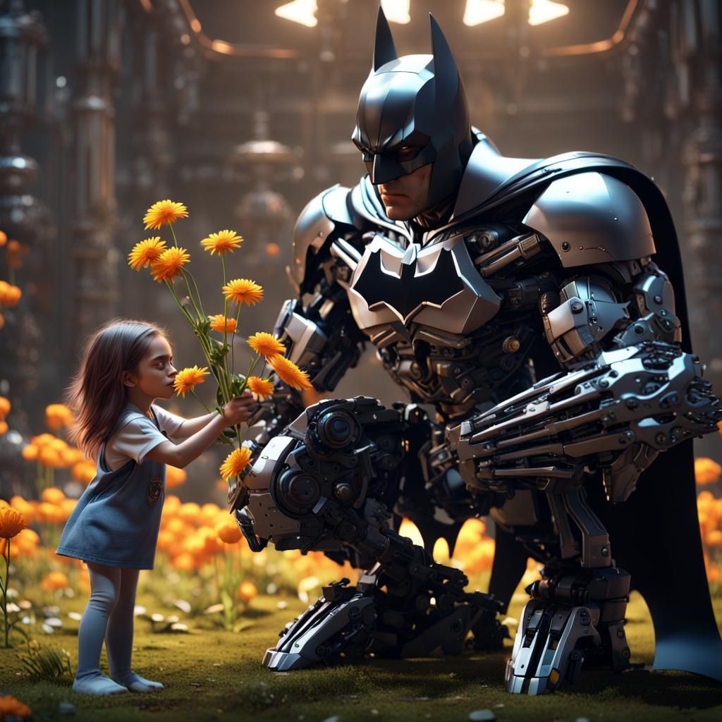 Batman's Futuristic Gift: Flowers for a Girl