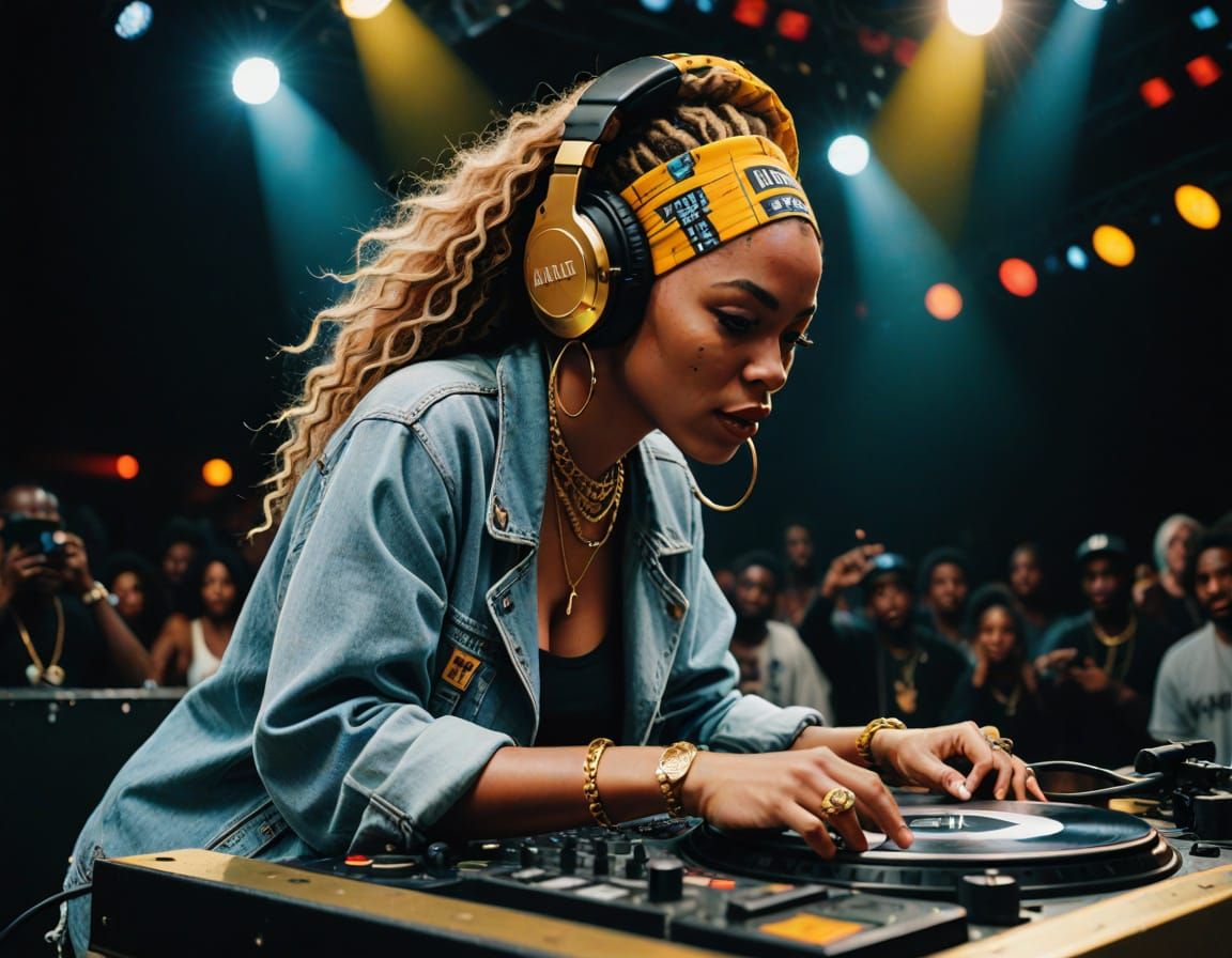 Beyoncé Spins Tracks with Hip-Hop Swagger in a 90s Street Ar...