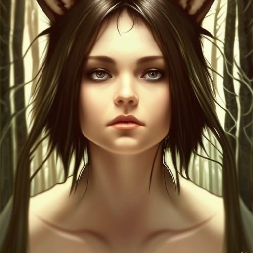 Goddess of forest and foxes By Celestine Voss