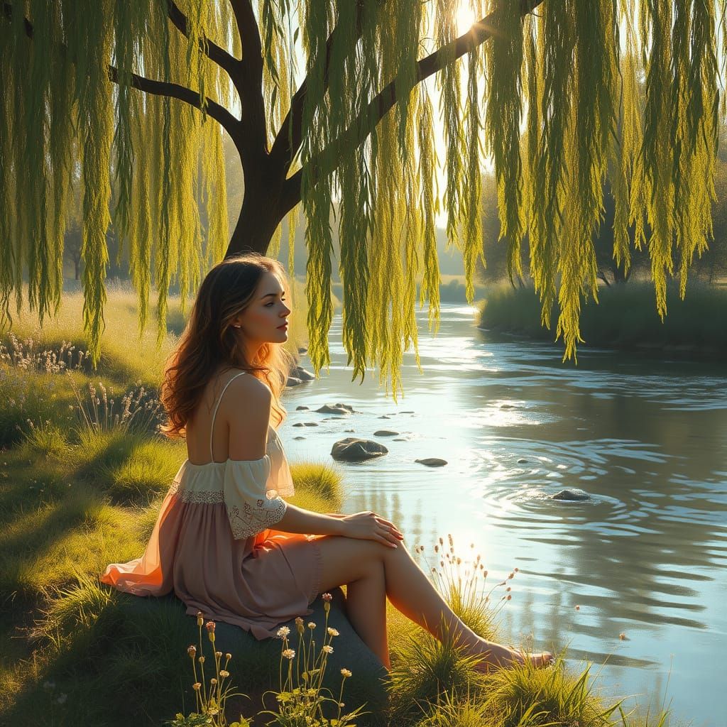 Ethereal Woman by Willow Tree: Golden Light