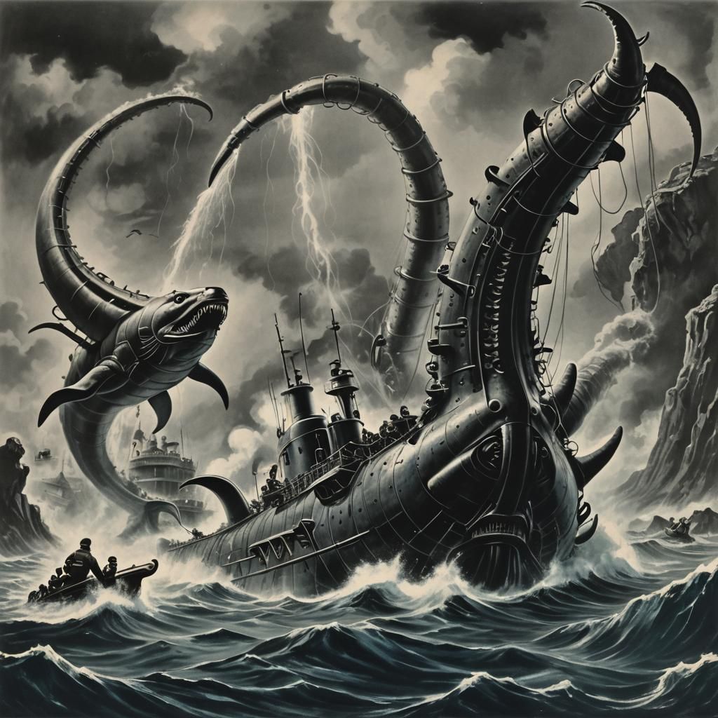 Nautilus Attacked by Electric Eel