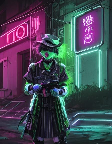 Neon Ghost Haunts Barren Wasteland